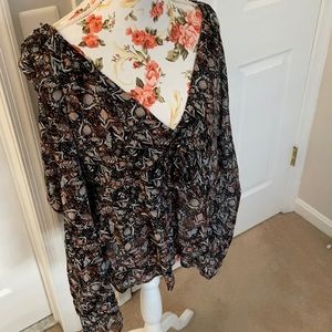 Free People fall patterned V-Neck top